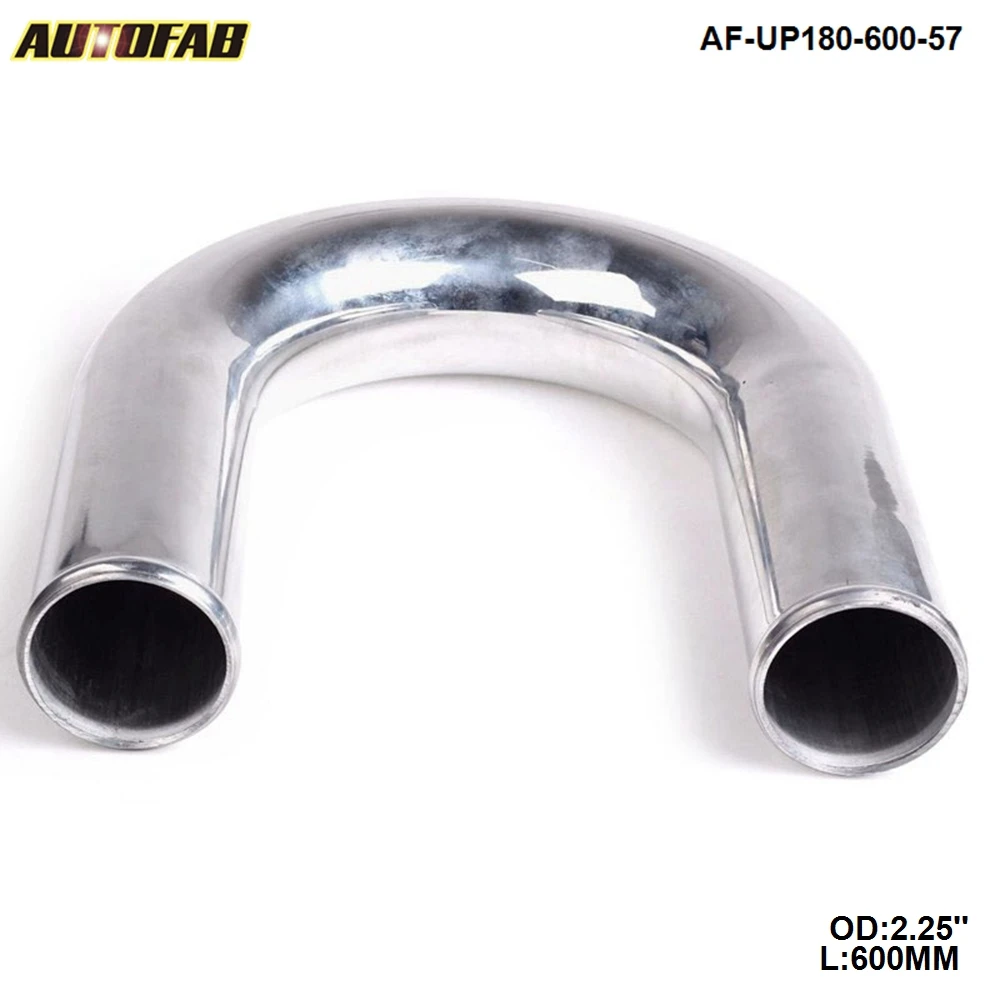 57mm 2.25"Aluminum Exhaust/Downpipe/Intercooler DIY Pipe 180 Degree L: 600 mm For Honda CRX B16A 89-92 AF-UP180-600-57