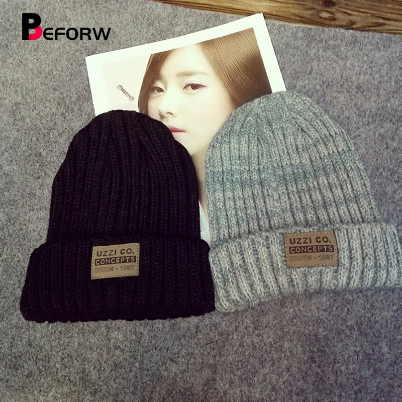 

BEFORW Fashion Winter Hats For Women Hip Hop Beanie Casual Knitted Beanies Female Caps Outdoor Warm Hat gorros mujer invierno