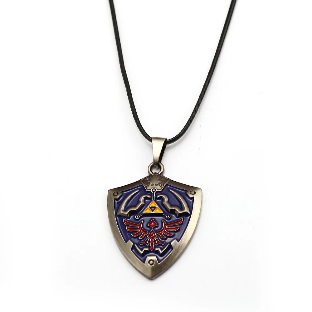 

Geometric Fashion Necklace Around the Game The Legend of Zelda Shield Shape Pendant Jewelry Necklace Hylian shield
