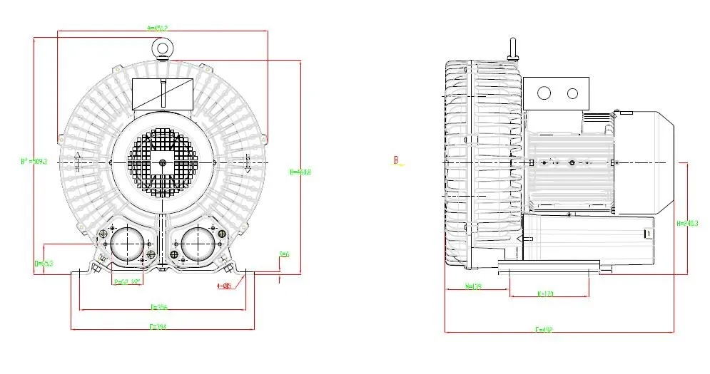 5.5KW трехфазный Восстанавливающий вентилятор(мощный поток воздуха типа) HR83C5500SW