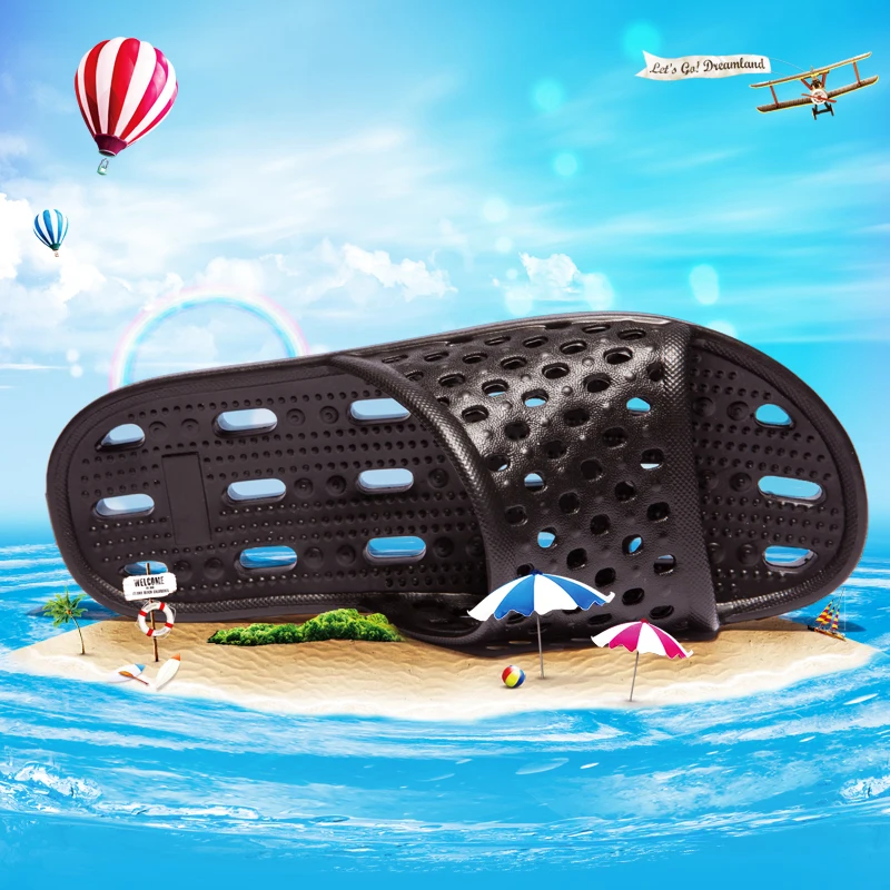 

Bathroom Men Slippers Top Quality EVA Footwear Man Hole Leaking Water Men Shoes Super Light Soft Non-slip Breathable Slippers
