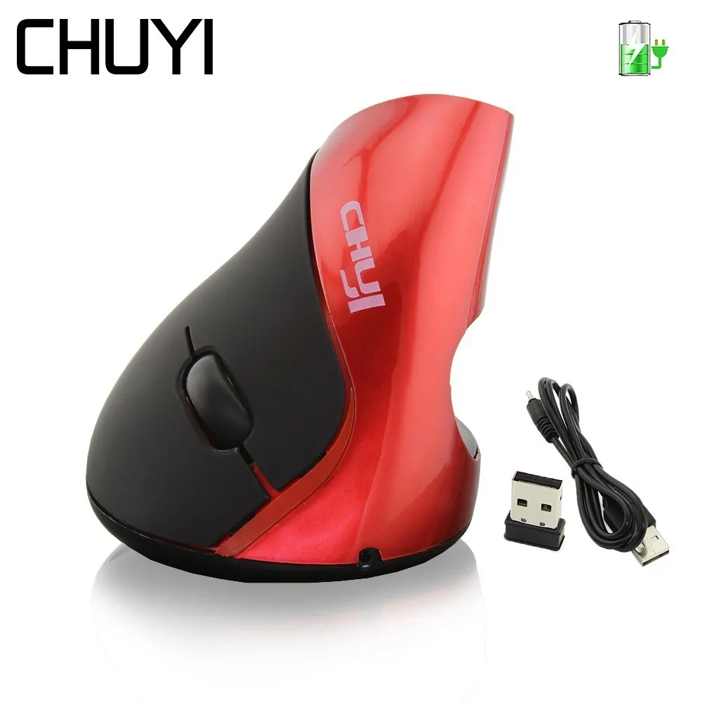 

CHUYI Wireless Mouse Rechargeable Vertical Ergonomic Mice Optical USB Computer Gaming Mause 5 Buttons Mice For PC Gamer Laptop