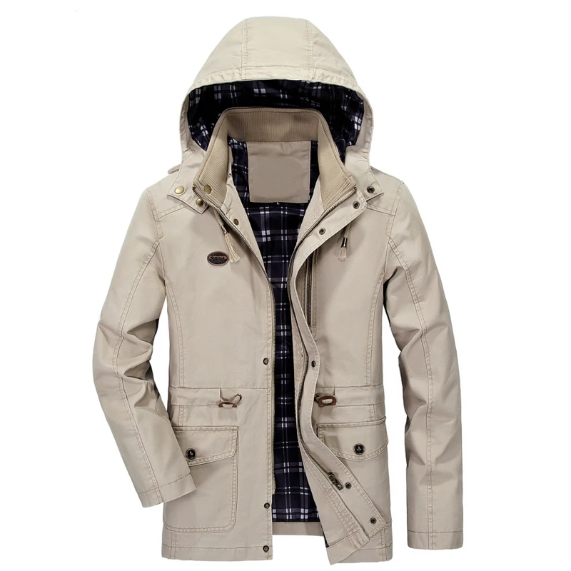 buy  Men's Spring Autumn Jacket Casual Bomber Jackets Men Tactical coat Detachable Hood Windproof Windbr