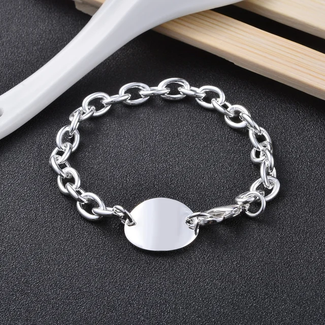 925 Sterling Silver Chain Links Bracelet For Women Wholesale Charm