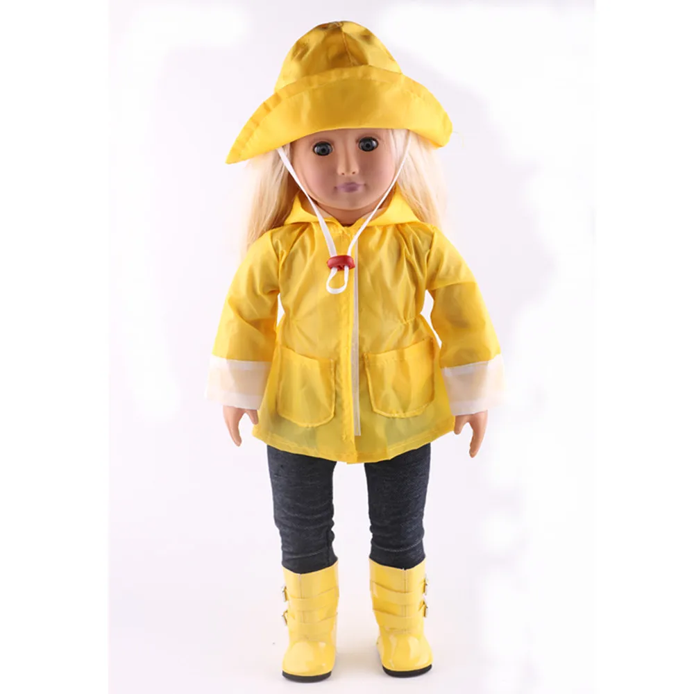 Raincoat Suit Pcs/Set=Jacket+Hat+Pants Fit 18 Inch American&43