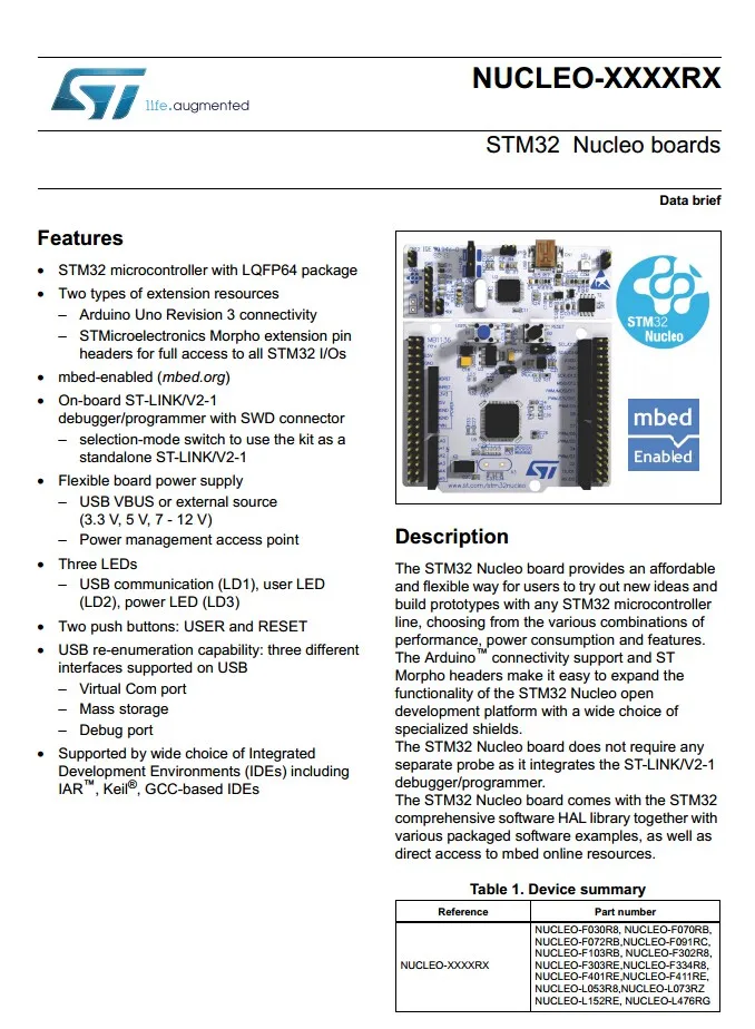 NUCLEO-L053R8 INFO