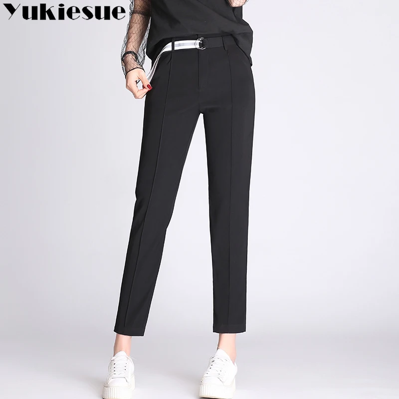 High waist pants capris women 2018 summer spring formal