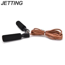 Горячая 1 x кожаная Скакалка, подшипник, скакалка, скакалка, утяжеленная, боксерский, спортивный зал, тренировка, регулируемая