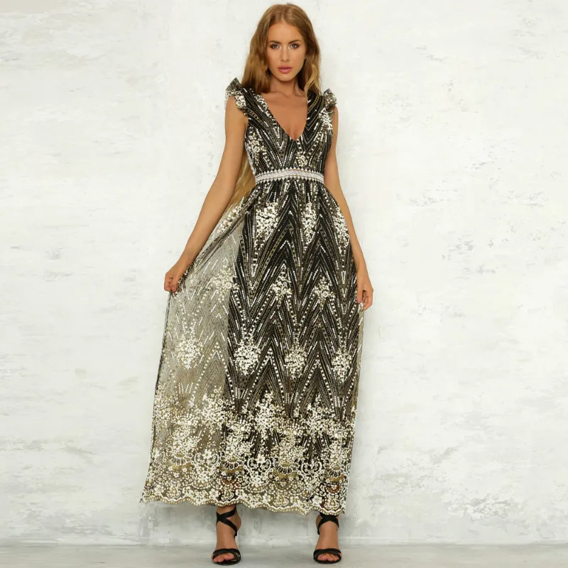 Women's Summer Party Dress Sexy Backless V Neck Fit Elasticity No Belt