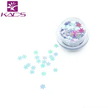 KADS 1PC/BOX Light Grey Snow Flake Design Nail Glitter Powder Dust Nail Art Design Powder UV Gel Polish Decoration Tool