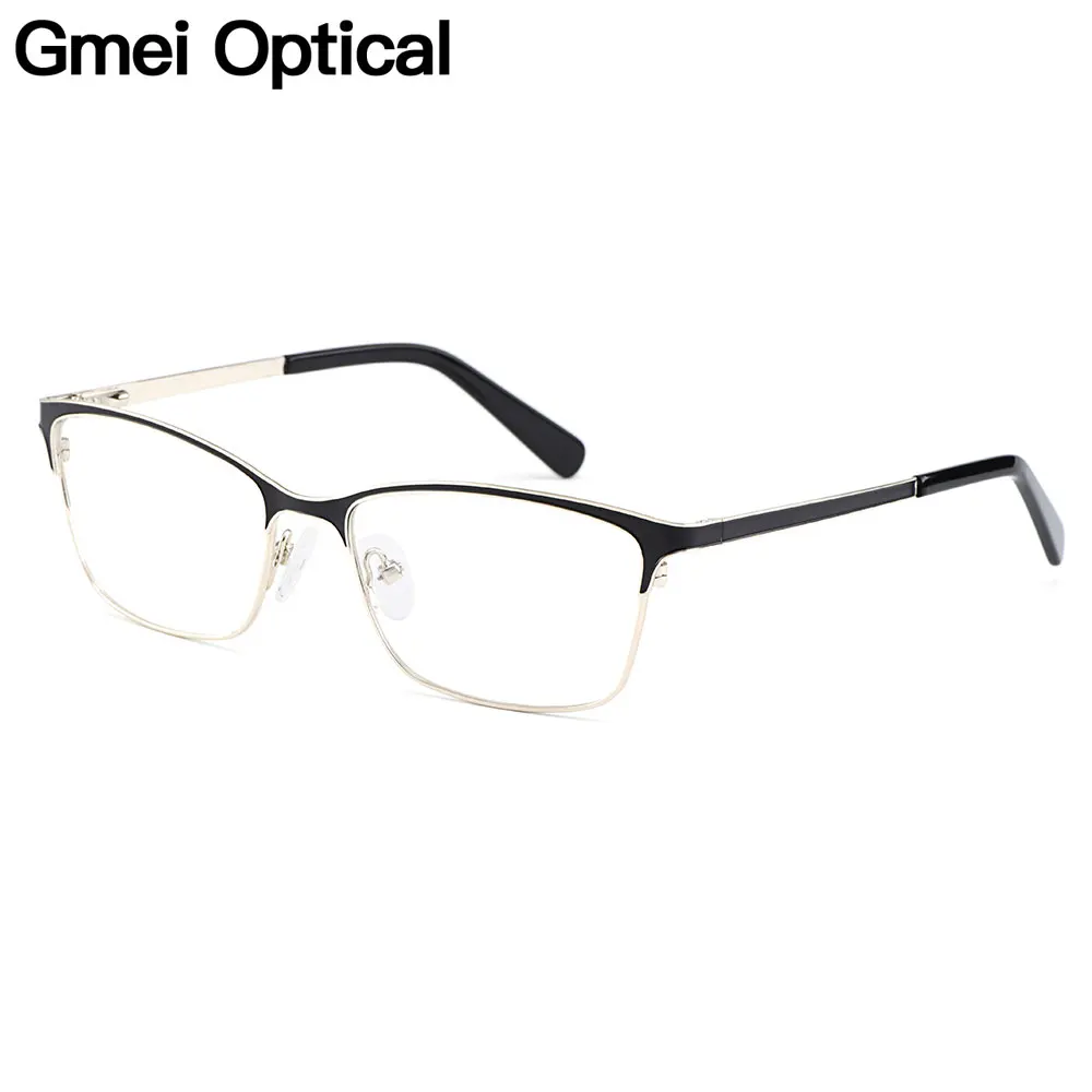 

Gmei Optical Brand Designer Stainless Steel Full Rim Women Glasses Frame For Prescription Eyeglasses Optical Eyewear H8022