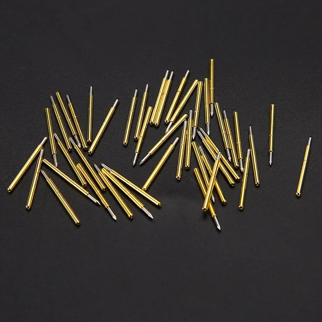 50pcs P75-B1 Dia 1.02mm 100g Cusp Spear Conical Head Gold Plated Spring Test Probes Pogo Pins