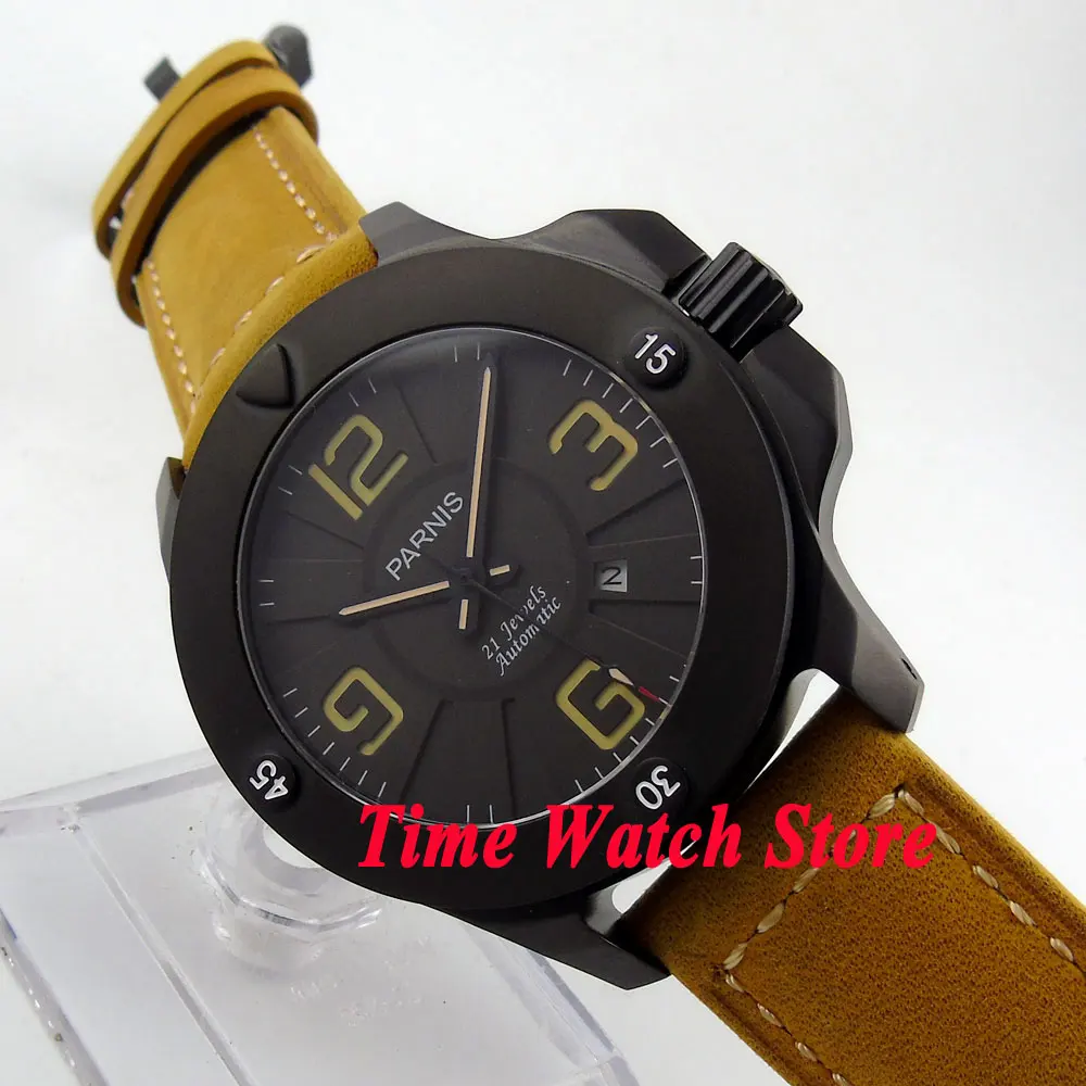 

Parnis 47mm black dial luminous turing bezel 5ATM 21 jewels MIYOTA Automatic movement men's watch 619