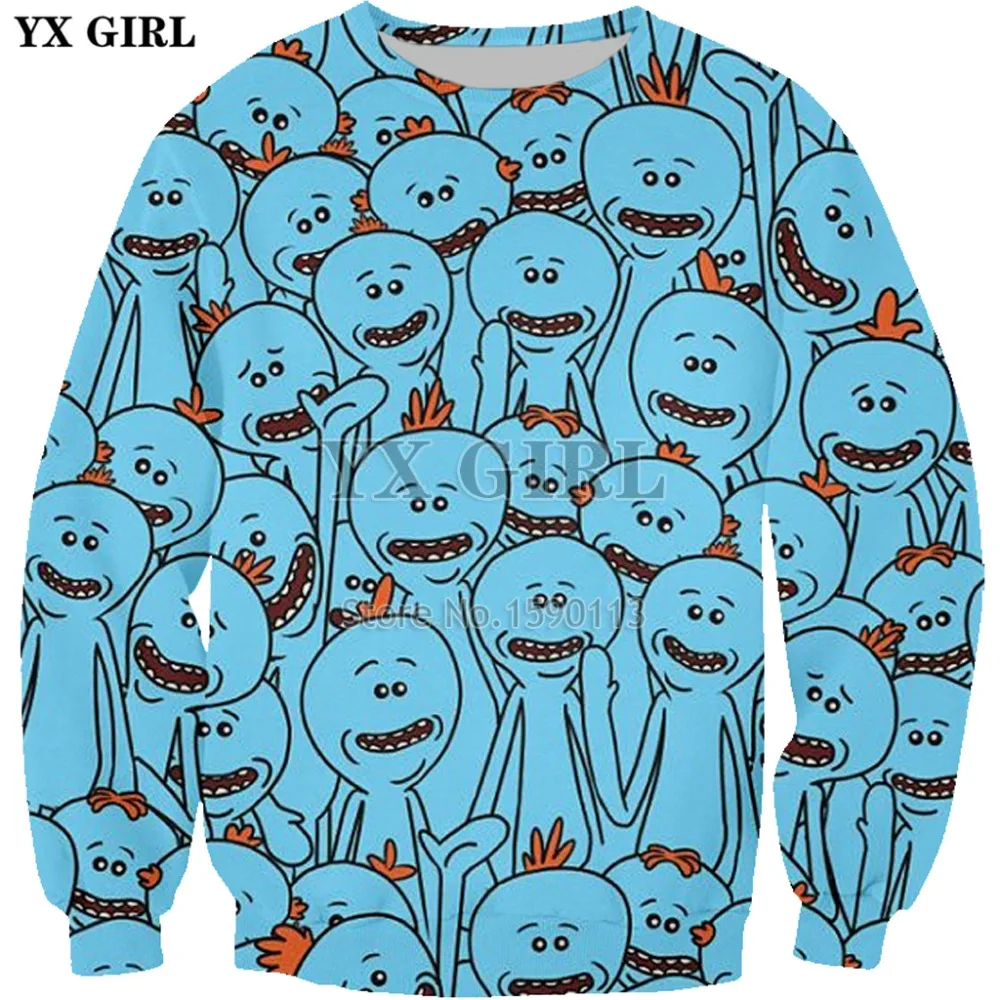 

YX GIRL Rick Morty Hoodies Men 2018 Long Sleeve Outwear Sportswear Tracksuits 3D Printed Pullover Hoodie Sweatshirt Drop ship