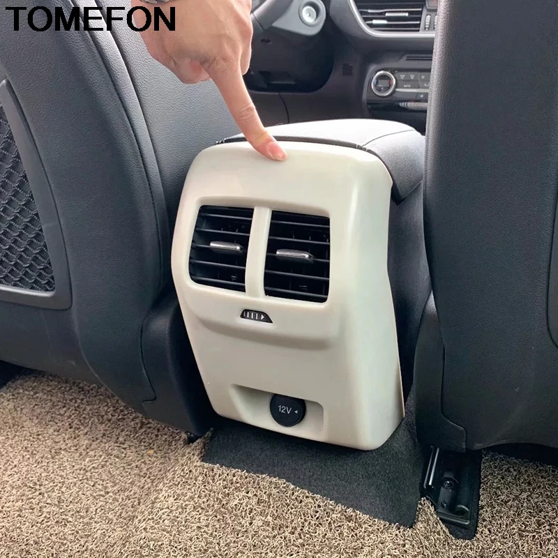 TOMEFON For Ford Focus 2019 2020 Armrest Rear Air Conditonnal Vent AC Outlet Panel USB Charging Cover Trim Interior Accessories |