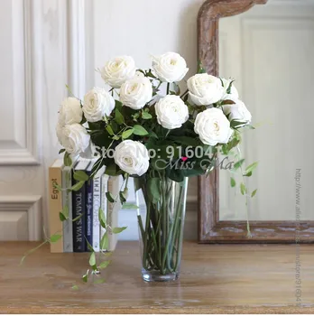 

INDIGO- Flower Set 15pcs PU Rose Real Touch Rose Decorative Flower Wedding Flower Dahlia Peony Party Event Free Shipping