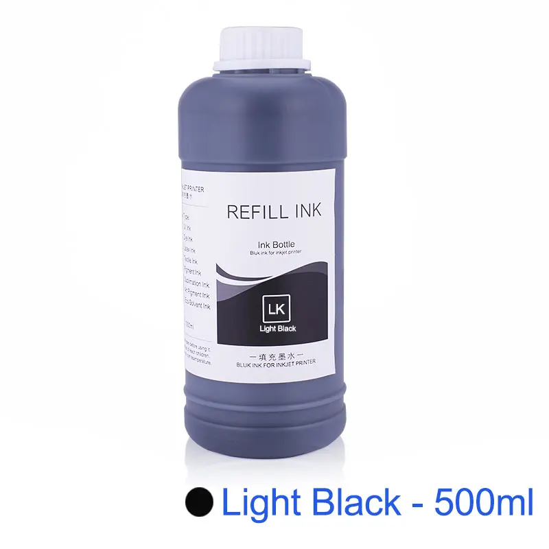 500 мл/бутылка Универсальный краска для заправки контейнер с чернилами для принтера Epson L800 L805 P50 T50 1390 1400 1410 R290 R330 SX125 TX110 WF2510 чернила для принтера - Цвет: 1 PCS Light Black