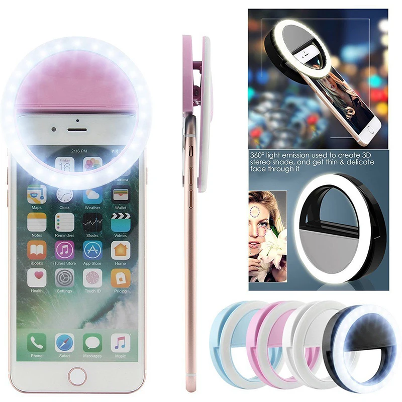 

Portable Rechargeable Selfie Led Light Ring Lamp Flash Camera Phone Photography Ring Light Enhancing Photography For Smartphone