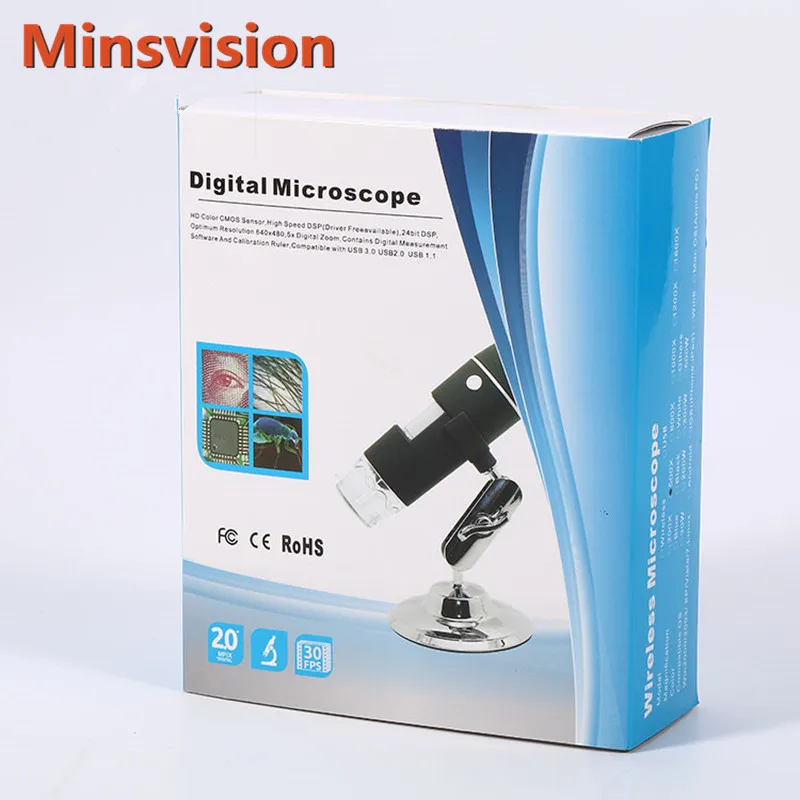USB цифровой микроскоп камера светодиодный электронный эндоскоп 1000X