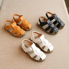 Сандалии для мальчиков г. новая дизайнерская обувь для мальчиков из мягкой кожи летние ботинки для малышей пляжные сандалии из мягкой искусственной кожи размер 26-30