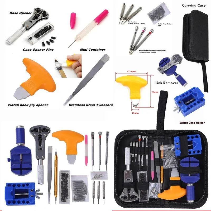 144Pcs Watch Opener Repair Tool Kit Watch Tools Clock Repair Tool Kit Watch Pin Remover Set Spring Bar Case Opener Link BestSale 144Pcs Watch Opener Repair Tool Kit Watch Tools Clock Repair Tool Kit Watch Pin Remover Set Spring Bar Case Opener Link BestSale