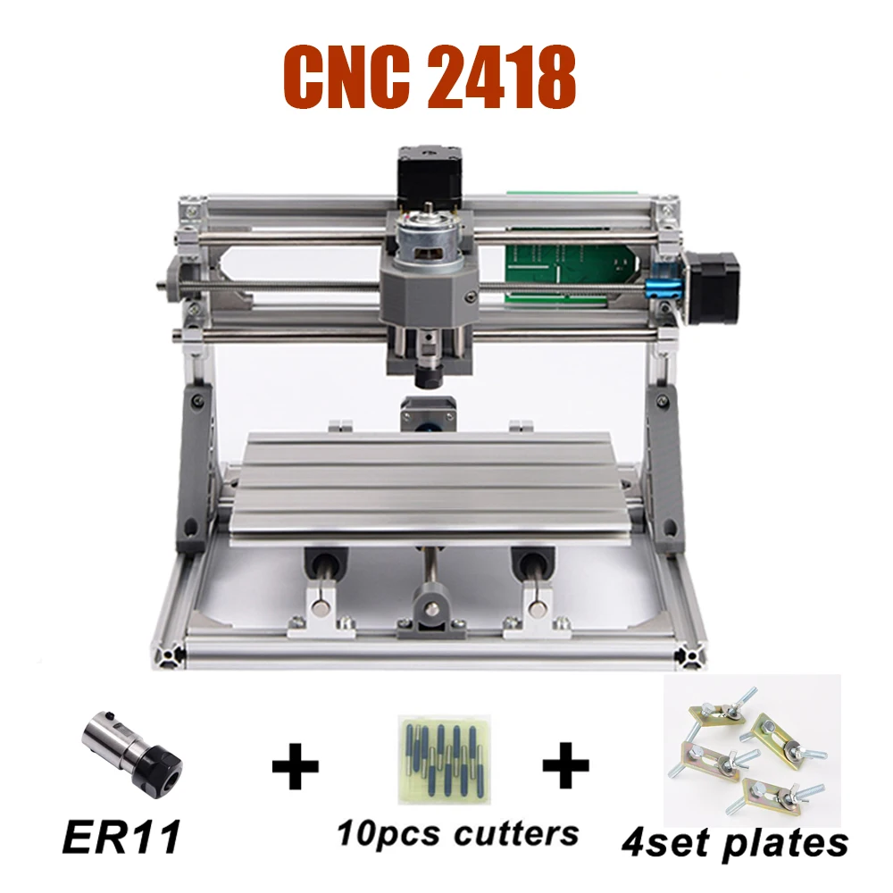

Laser Engraving Machine CNC 2418 Laser Router Machine With ER11 Collet 500MW/2500MW/5500MW Optional lasers