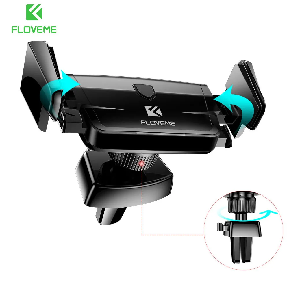 

FLOVEME Car Phone Stand 360 Degree Rotation Support For iPhone Xiaomi Air Vent GPS Navigation Automatic Lock Car Phone Holder