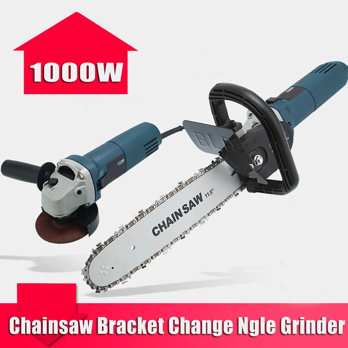 1000W 220V 11000rpm 6 Speed Adjustable Electric 100 Angle Grinder + Chainsaw Woodworking Cutting