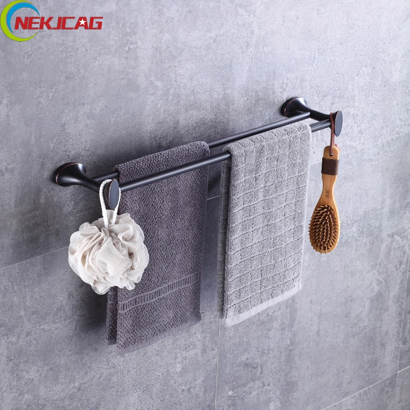Bathroom Towel Rack with Cloth Robe Hook, ORB Brass Towel Shelf with