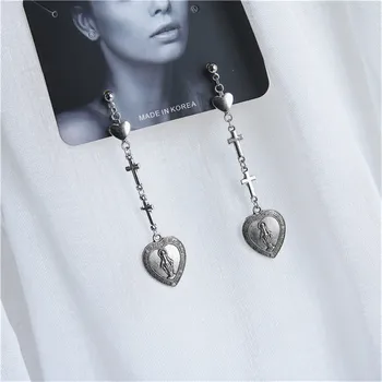 

Vintage Personality Love Cross Jesus Pendant Earrings Fashion Men and Women Earrings Jewelry Statement