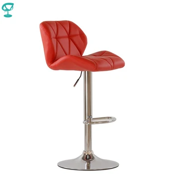 

95339 Barneo N-85 Leather Kitchen Breakfast Bar Stool Swivel Bar Chair Red color free shipping in Russia