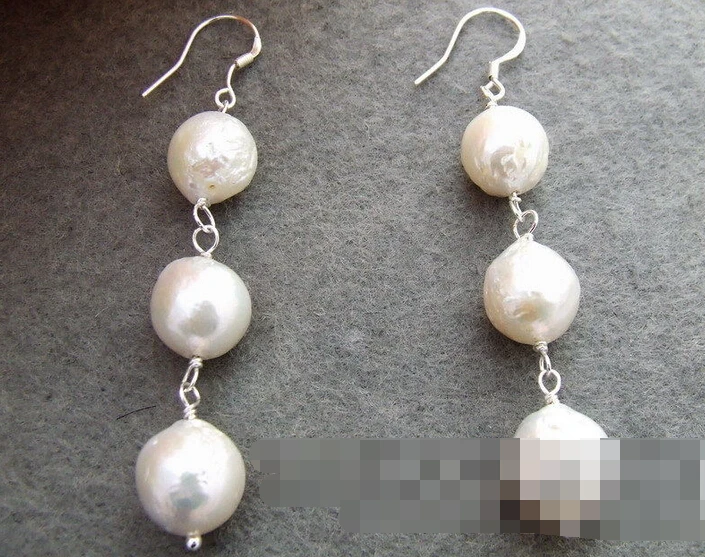 

free shippinbg 06874 Bead-Nucleated Pearl Earrings