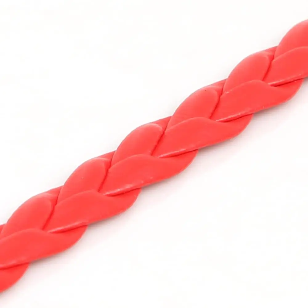 5 м/лот 7 мм плоский PU плетеный кожаный шнур веревка резьба фитинг DIY ожерелья и ювелирные изделия из браслетов материалы оптом - Цвет: red