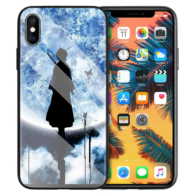 01 Отбеливатель Nel Kenpachi с принтом, из силикона чехол для iPhone 7 X задняя крышка чехол для iphone 8 6 6S 11 11Pro XR XS MAX Plus закаленное Стекло чехол - Цвет: 01