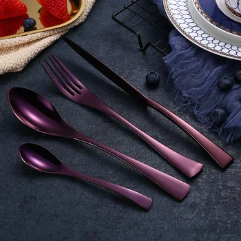 

1lot/4pcs Luxury Portable Outdoor Eco-Friendly Cutlery Travel Hippo Tableware Set Camping Eating Picnic Metal Dinnerware Set