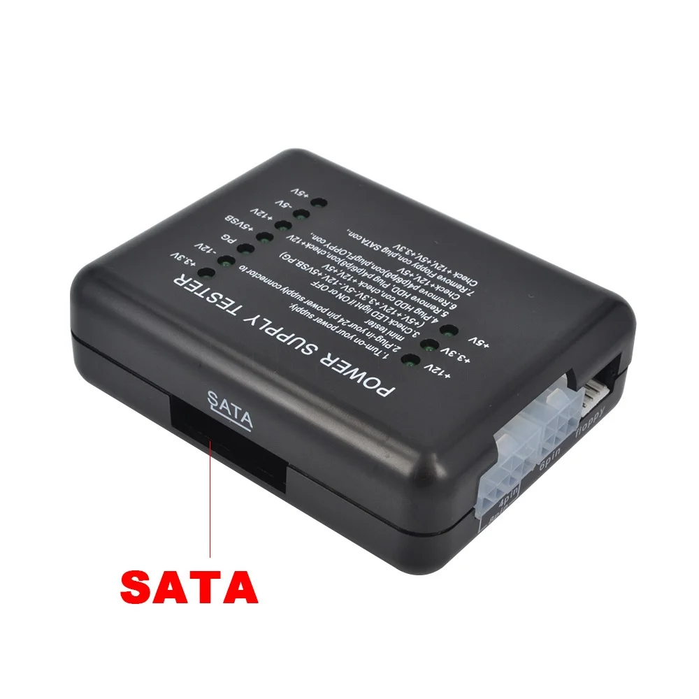 Kebidu ATX SATA HDD Электрический тестер светодиодный индикатор 20 24pin PSU диагностический инструмент тестирование для анода катода 12 В 5 в 3,3 В