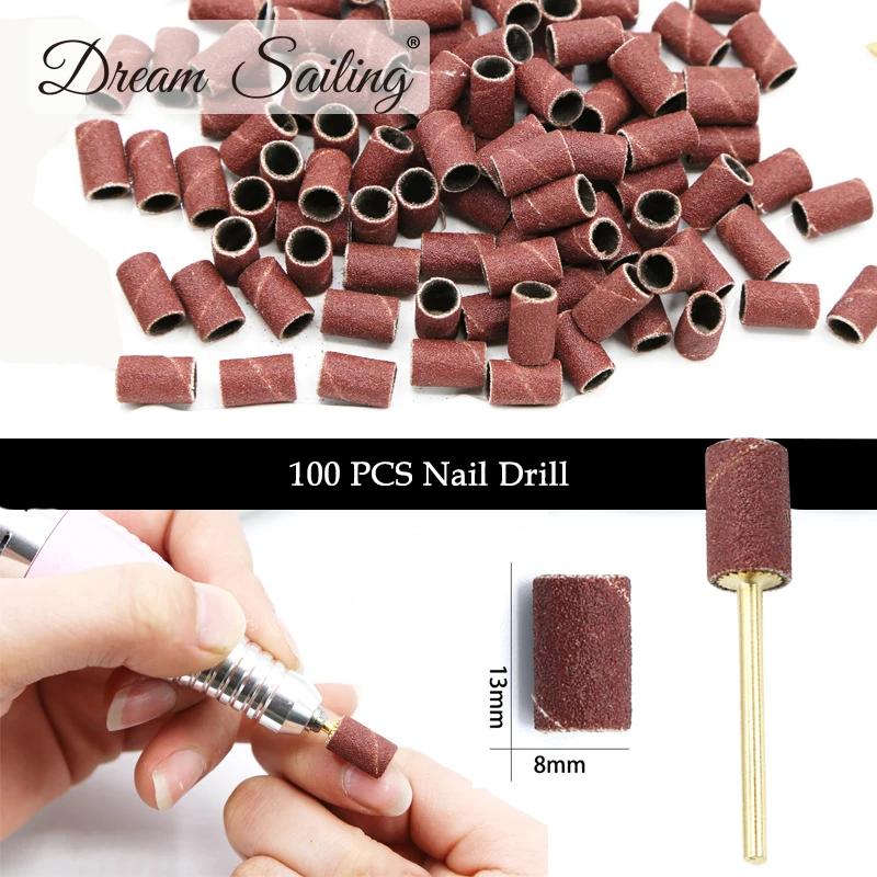 

100 pcs of Nail Drill Bit 80"120"180"Sanding Band Nail Tool Pedicure Electric Manicure Drill Machine Accessories Replacement Bit
