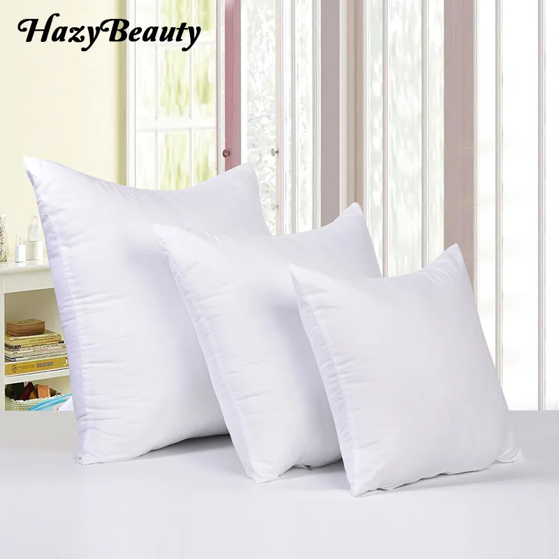 

Comfort Square Home Living Pillows Sanding Embossed Throw Seat Pillow on the Bed Neck Pillow Inner Cushion Soft Filling White