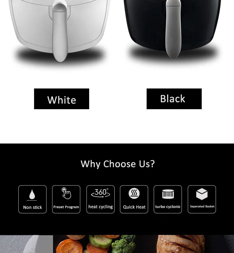  8-in-1 Electric Air Fryer Intelligent Electric Fryers Preset Program Digital Touchscreen Auto Shut off & Timer Controller (8)