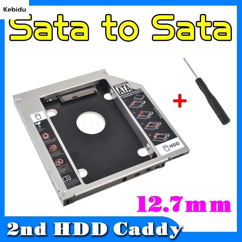 Kebidu Sata 2," SSD HDD HD драйвер жесткого диска внешний 2nd Caddy Sata 3,0 Корпус для 12,7 мм CD DVD rom Оптический отсек