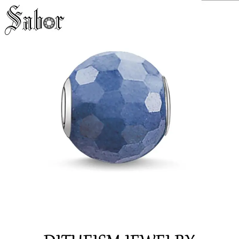 

thomas DIY Beads Faceted Crystal Blue Charm 2019 Fashion Silver Jewelry Gift Women Men Boy Girl Fit Bracelets Necklace mens