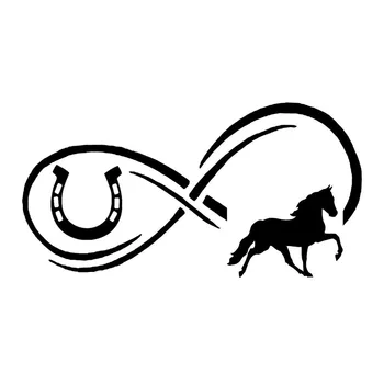 

20*10.3CM Horse Eternity Horseshoe Animal Graphical Car Sticker Funny Car Decorative Decal Black/Silver S1-2130
