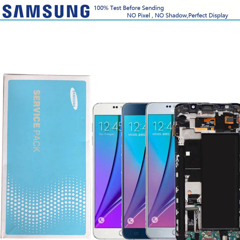 2560*1440 супер AMOLED lcd дисплей для SAMSUNG Galaxy Note 5 lcd N9200 N920F N920A N920T N920C N920V lcd сенсорный экран с рамкой