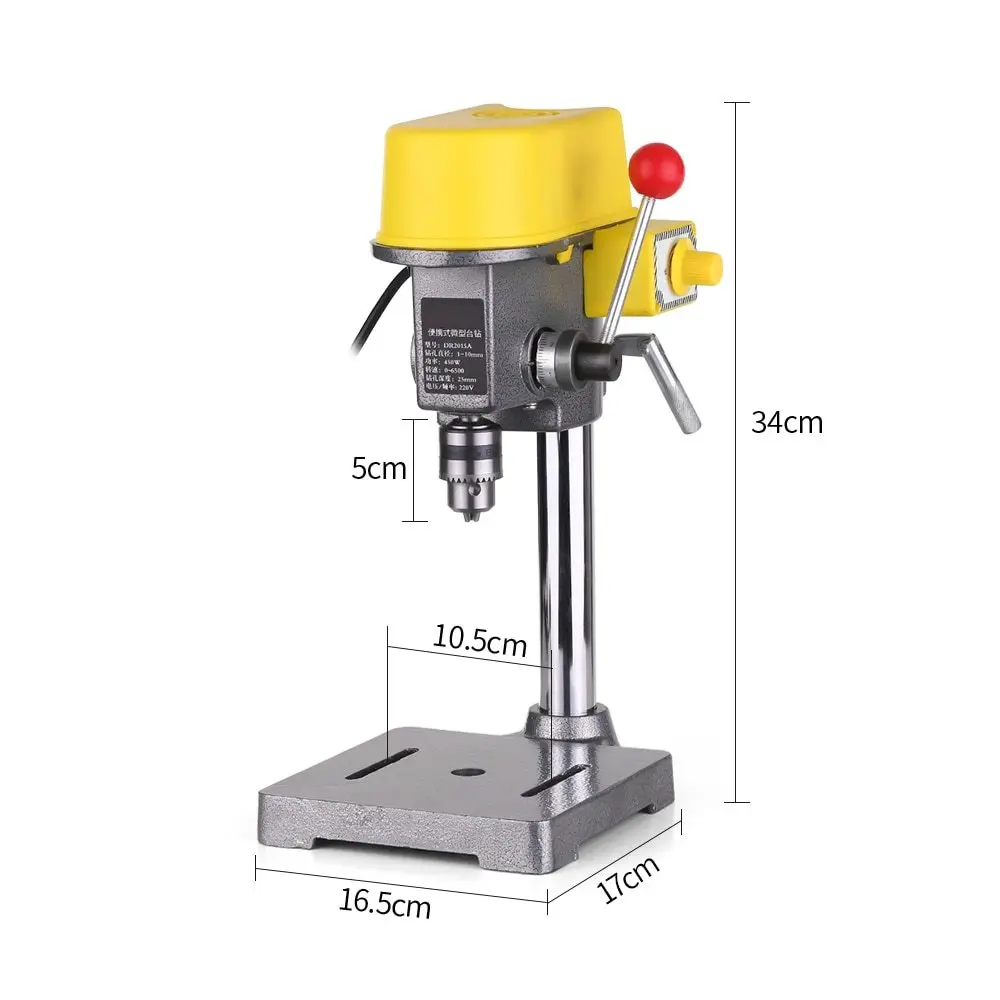 Мини-скамья сверлильный пресс 450 Вт 220 В скамья сверлильный станок с переменной скоростью сверлильный патрон 1-10 мм для DIY дерева, металла, электрические инструменты