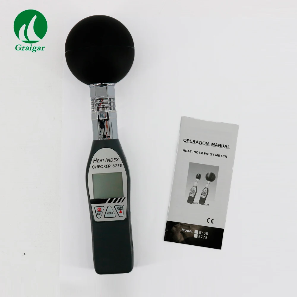 AZ8778 Digital Hygrothermograph Black Bulb Thermometer Simultaneously