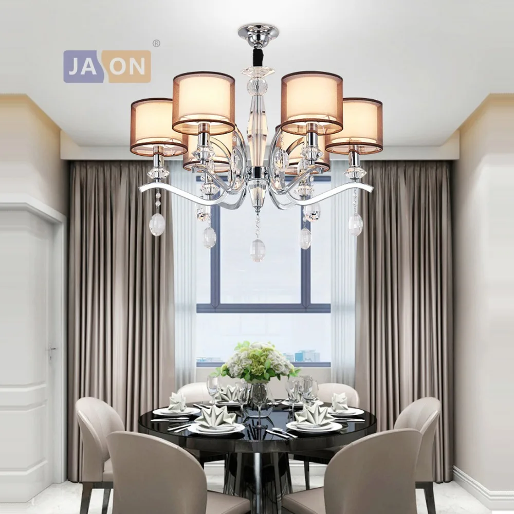 

led e14 Postmodern Iron Crystal Fabric LED Chandelier Chandelier Lighting LED Light LED Lamp For Foyer Dinning Room