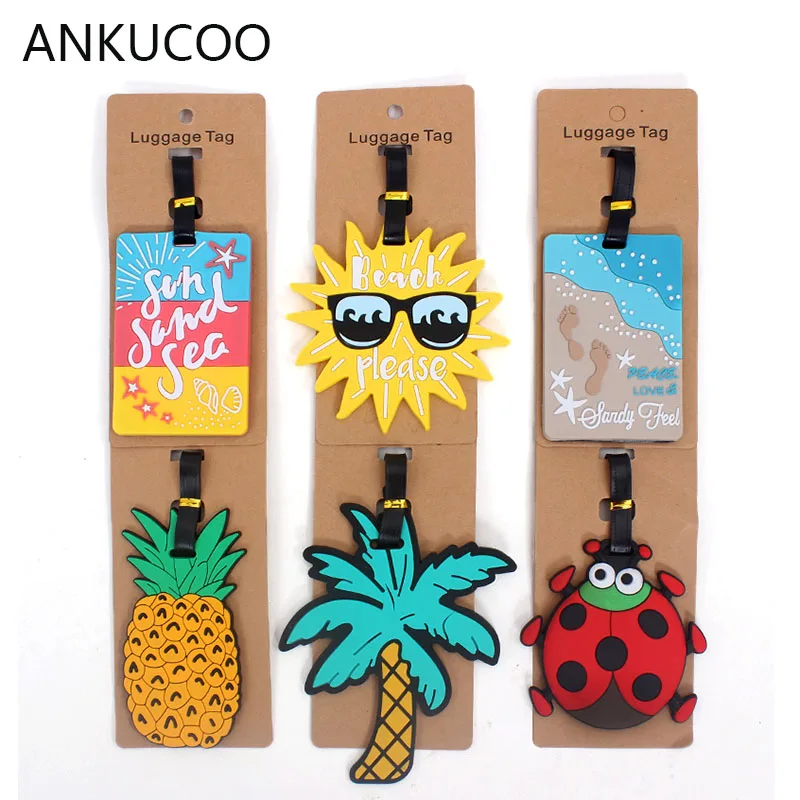

Tavel Accessories Creative Luggage Tag Fruits Cartoon Silica Gel Suitcase ID Addres Holder Baggage Boarding Tags Portable Label