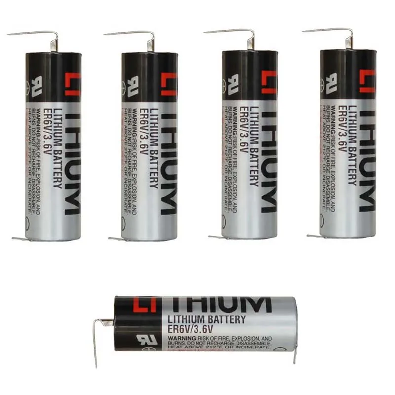5 штук в наборе, ER6V/3,6 V 2000 mAh литиевая батарея plc пакет со сварочным лапка для TOSHIBA ER6V 3,6 V 2400 мАч промышленный аккумулятор