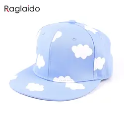 Для женщин облака бейсболки дамы в стиле хип-хоп шляпы летом свежий и милые случайные плоские шляпе печати Холст Бейсболки lqj01038