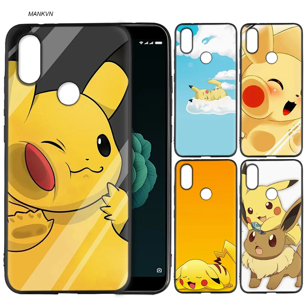 

Silicone Soft Case Cover for Xiaomi A2 Lite A1 Redmi S2 Note 5 Plus 6 6A 4 4X Pro Poco F1 Pokemons Pikachu